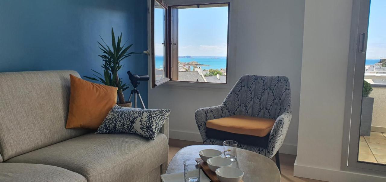 Appartement Bretagne Vue Mer Exceptionnelle Sur Les Hauts D'Erquy Au Calme ! Et Au Pied Du Gr34 Exterior photo